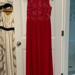 Morgan & Co. Red Lace Evening Dress